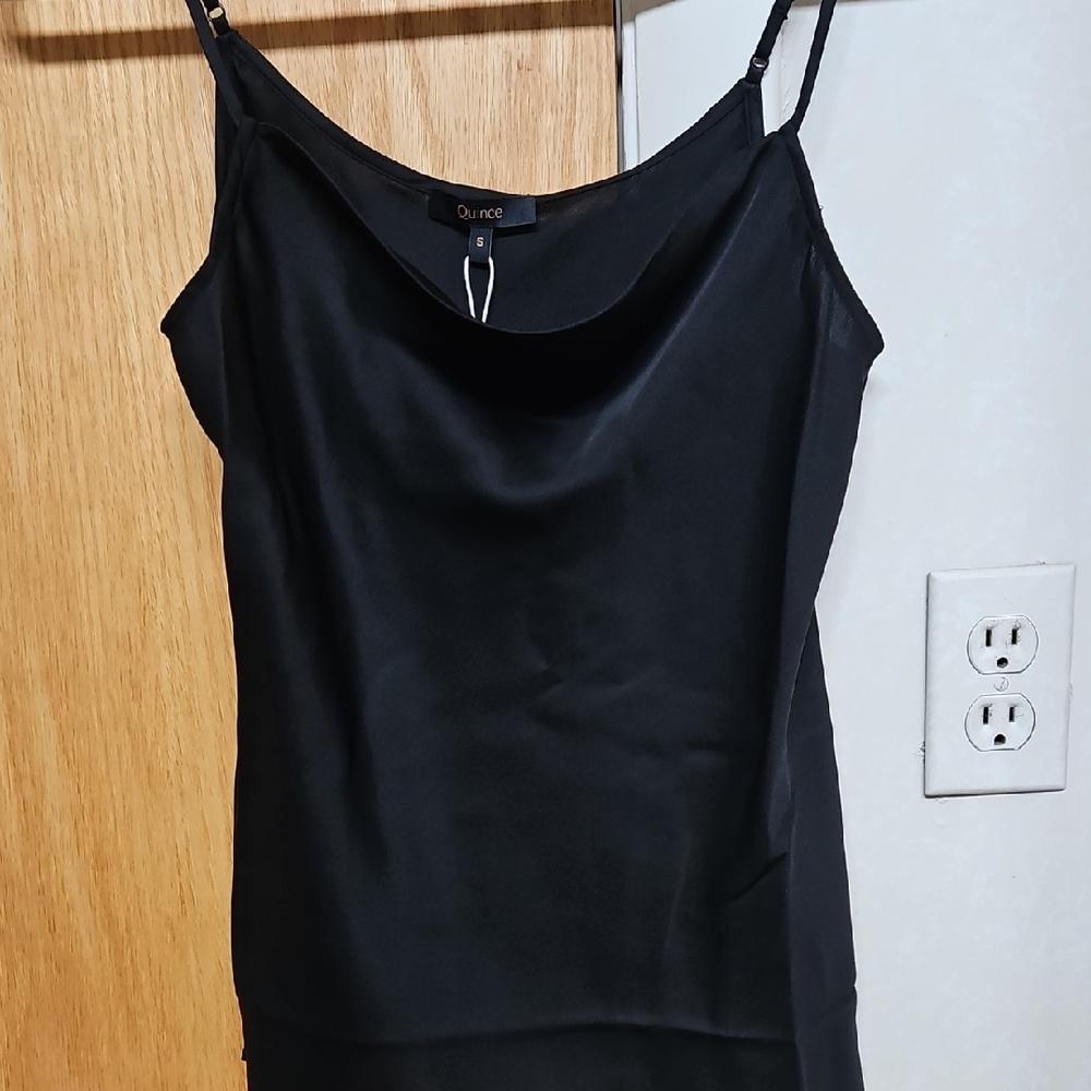Quince Black Cowl Neck Camisole